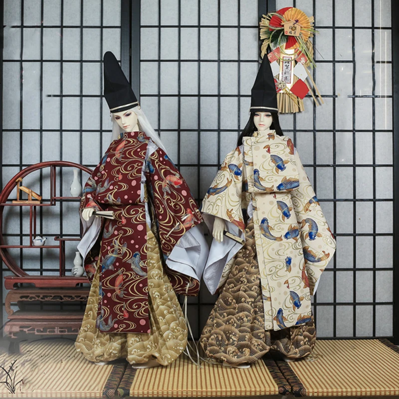 1/6 1/4 1/3 Ancient Costume BJD Clothes Japanese Samurai Kimono Outfit For YOSD MSD SD13 Girl SSDF ID75 Doll Accessories C2207