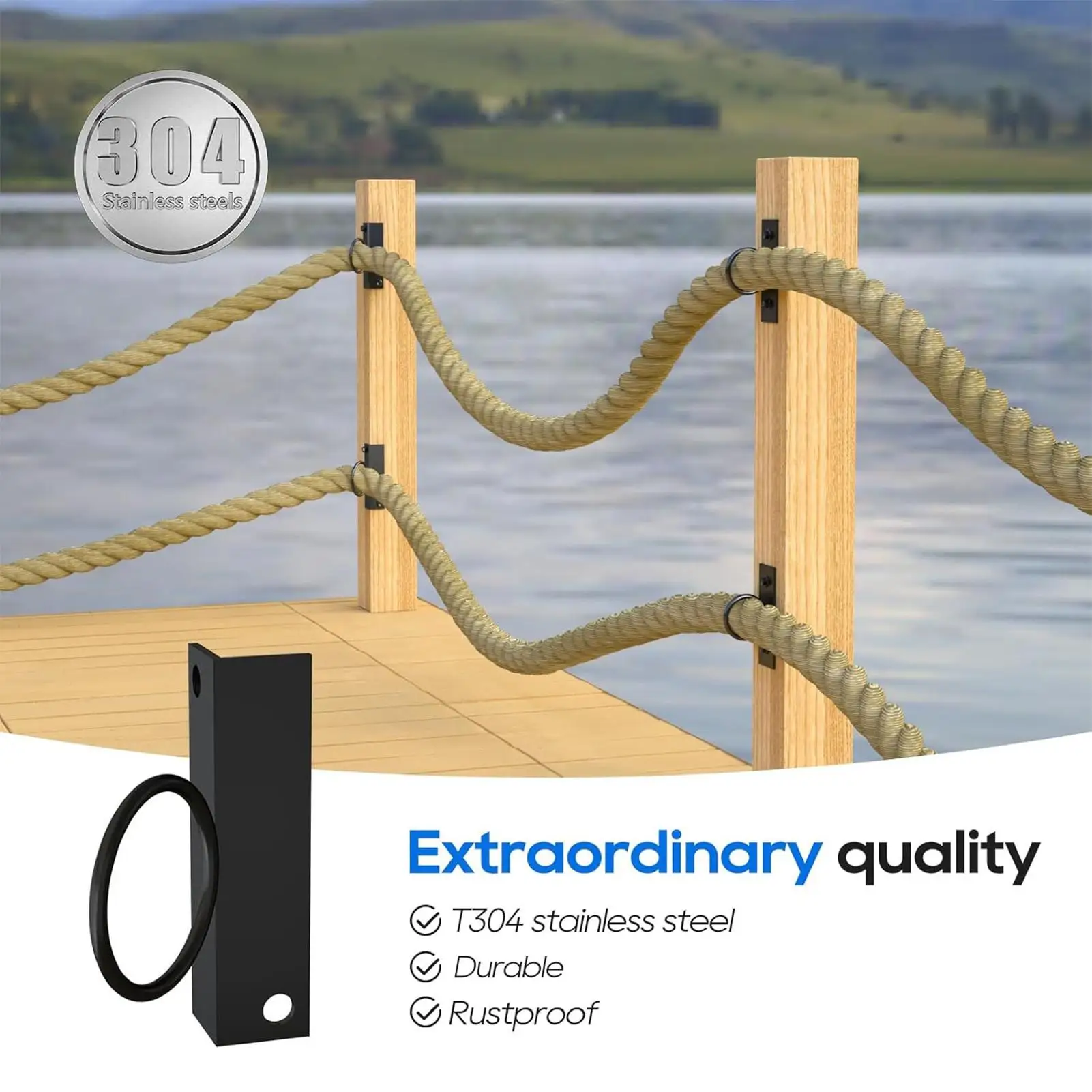 

Decorative Ring Rope Supports Holders Decorative Drop Ring Securing Bracket Sturdy Wall Mount Hanger Easy Installation Hardware