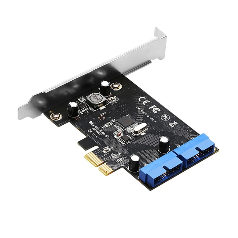 

PCI Express USB 3.0 19 Pin Expansion Card PCIE 1X To 2 Ports USB 3 19 Pin Adapter Internal USB3 20Pin Hub Header Easy To Use