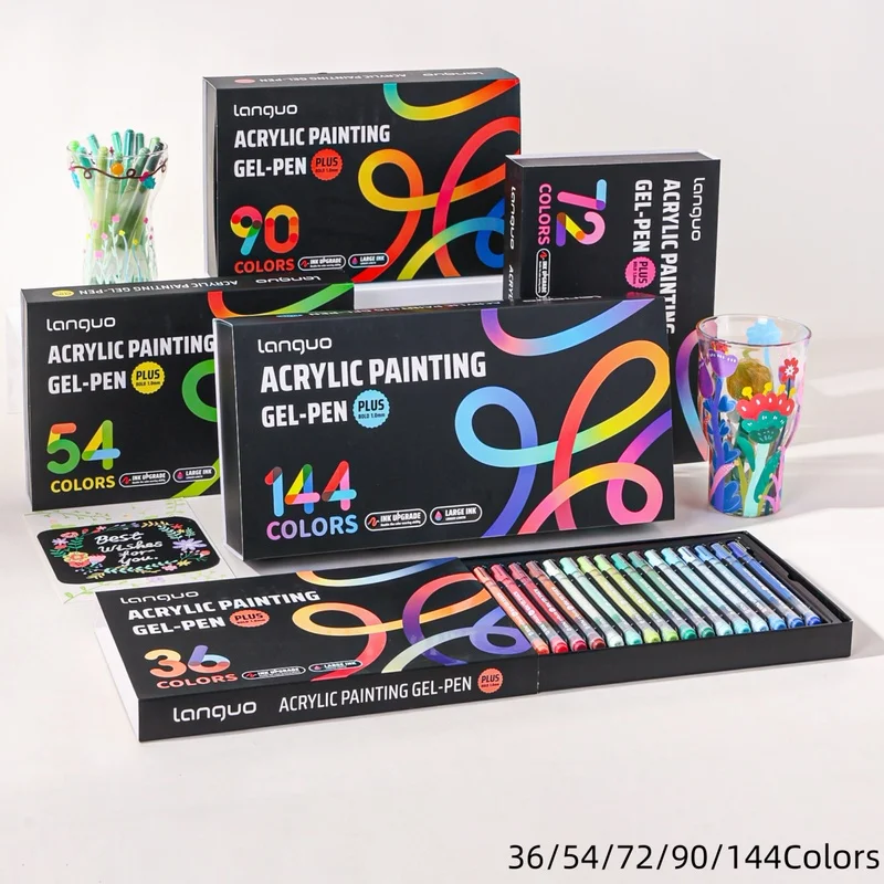 Acrylic Gel Pens for Coloring,1.0mm Bullet Tip, Opaque Acrylic Paint Pens for Black Paper, Drawing,Journaling, Lettering and Art