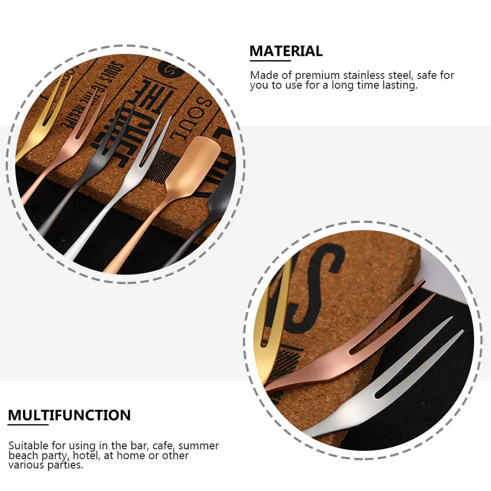 

2Pcs Exquisite Fruit Fork Stainless Steel Smooth Finish Dishwasher Safe for Mini Cakes Appetizers Desserts Home Restaurant Hotel
