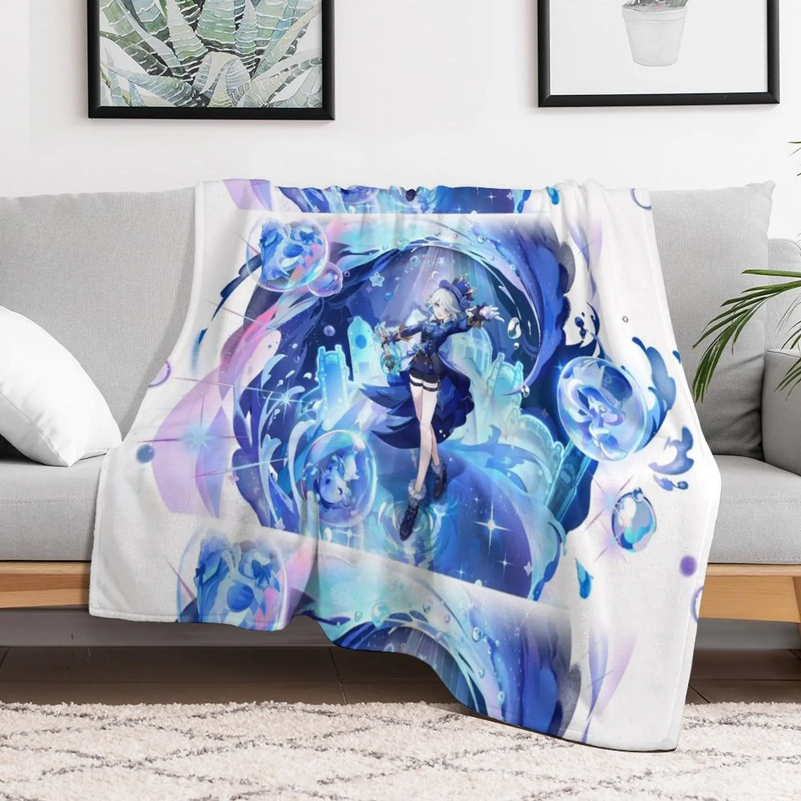 

Furina Genshin Throw Blanket manga Single Blankets