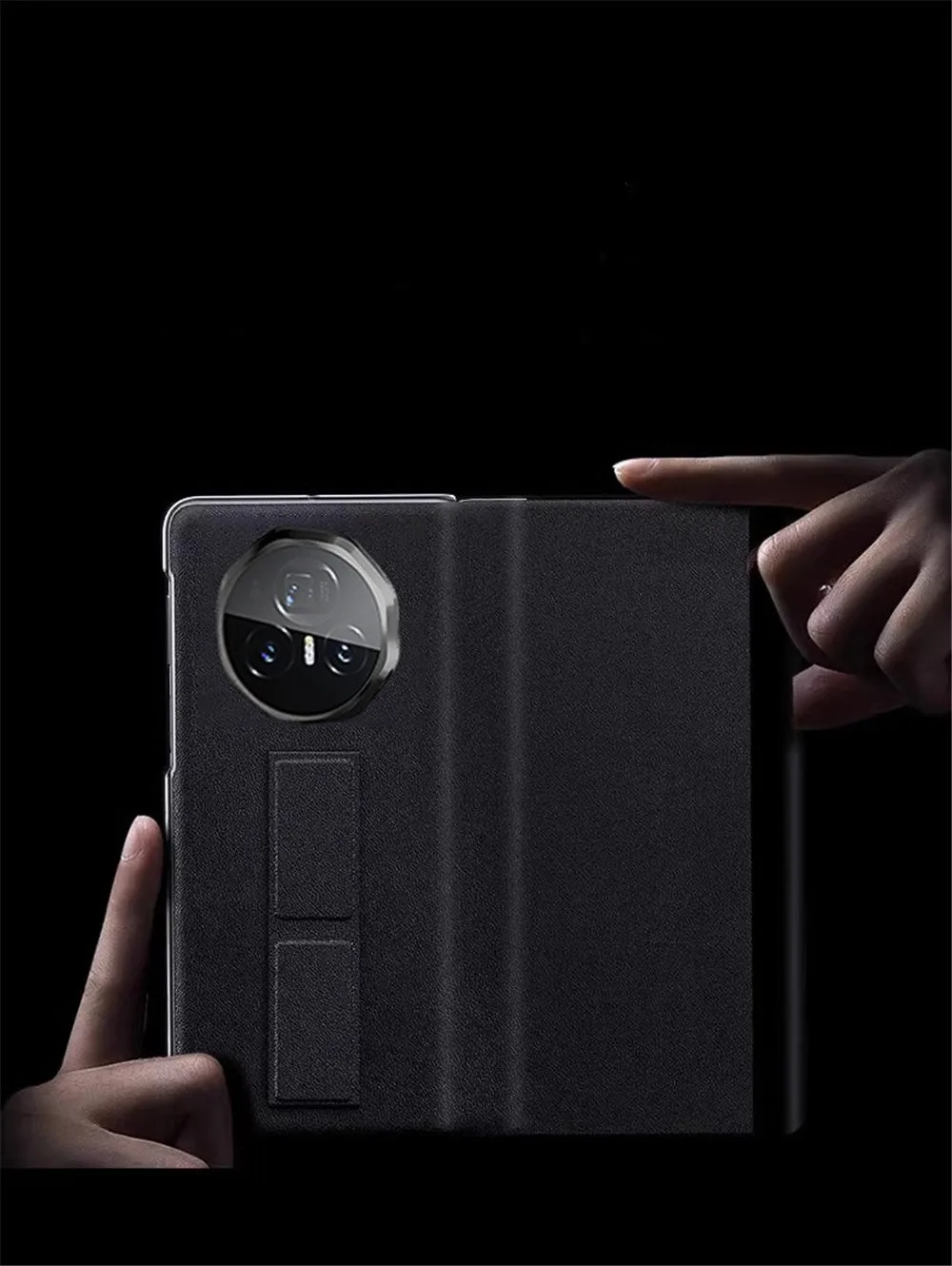 Магнитный чехол премиум-класса из воловьей кожи для Honor Magic V3, броневик с видом на окно