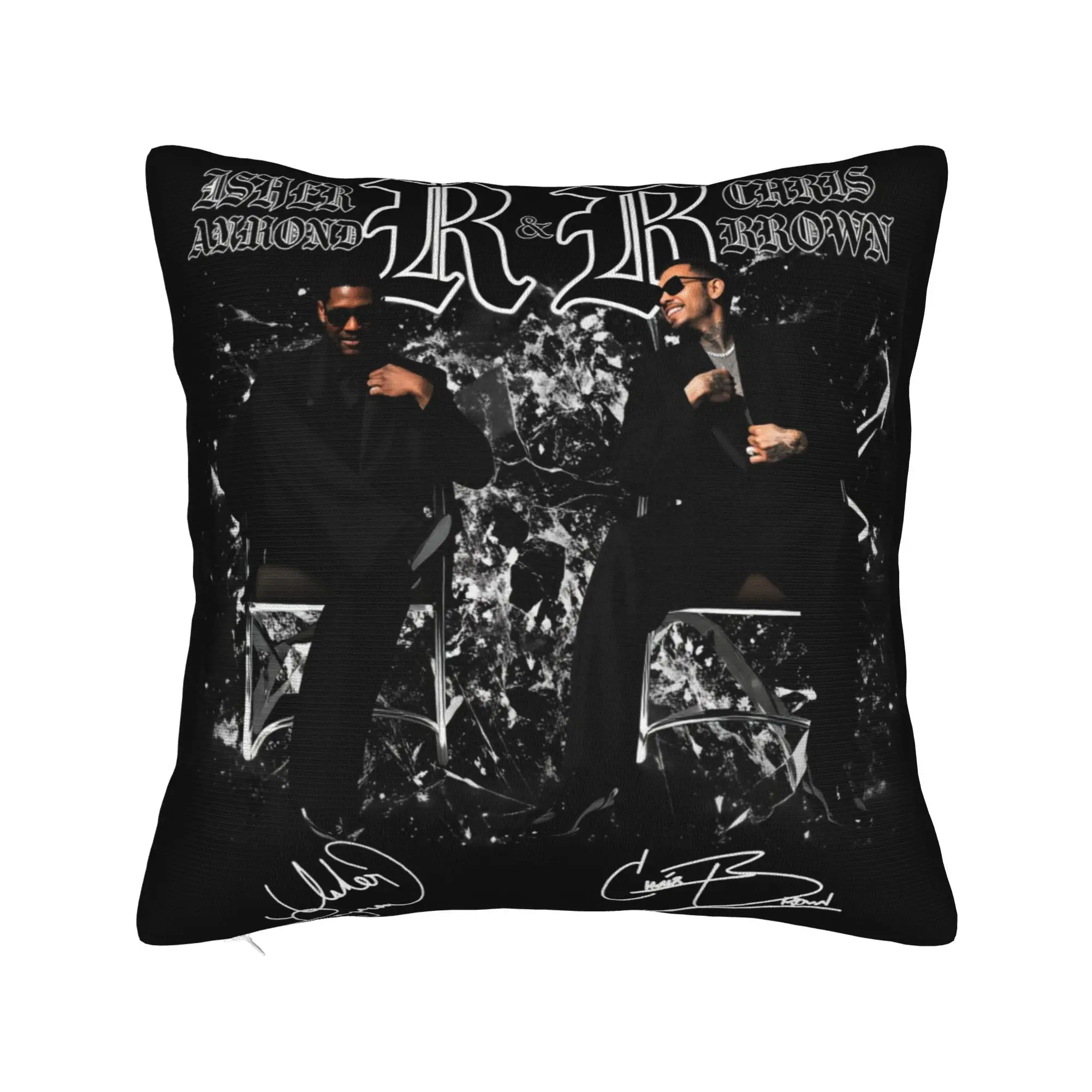Pillow Case Chris Brown And Usher The Rb Tour Comfy  Raymond And Brown Pillow Cover For Living Room Sofa Vintage Pillowcases