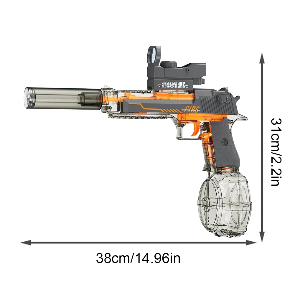2025 New Electric Water Gun With light Sprays Flame Effect Automatic Continuous Water Pistol Powerful Kids Outdoor Water Gun Toy
