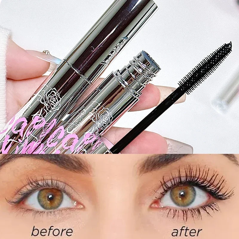 Mascara Curling Thick Lengthening Eyelash Mascara Waterproof Non-smudge Black Brown Natural Curling Silver Tube Mascara Makeup