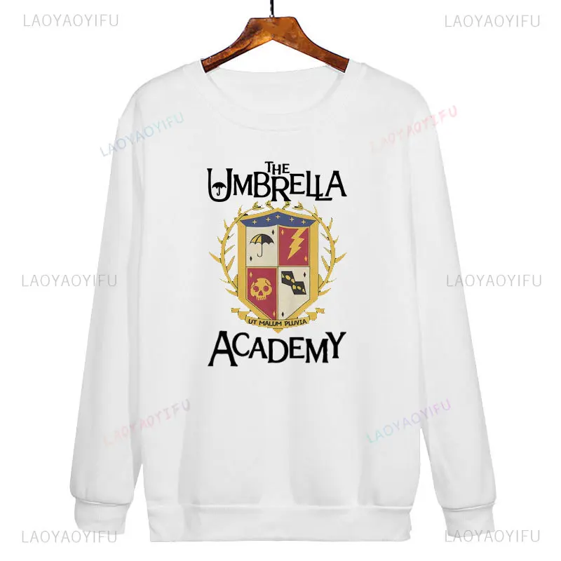 The Umbrella Academy Autumn Pullovers Fashion Umbrella Academy Sweater Ut Malum Pluvia Logo patch Crest Pin Poster Sweatshirt