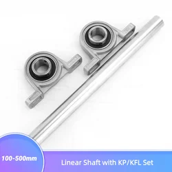 1set Optical Axis Linear Rail Shaft OD8/10/12/15/16/17/20mm 2PC KP/KPL Bore Ball Bearing Pillow Block Mounted Support Zinc Alloy