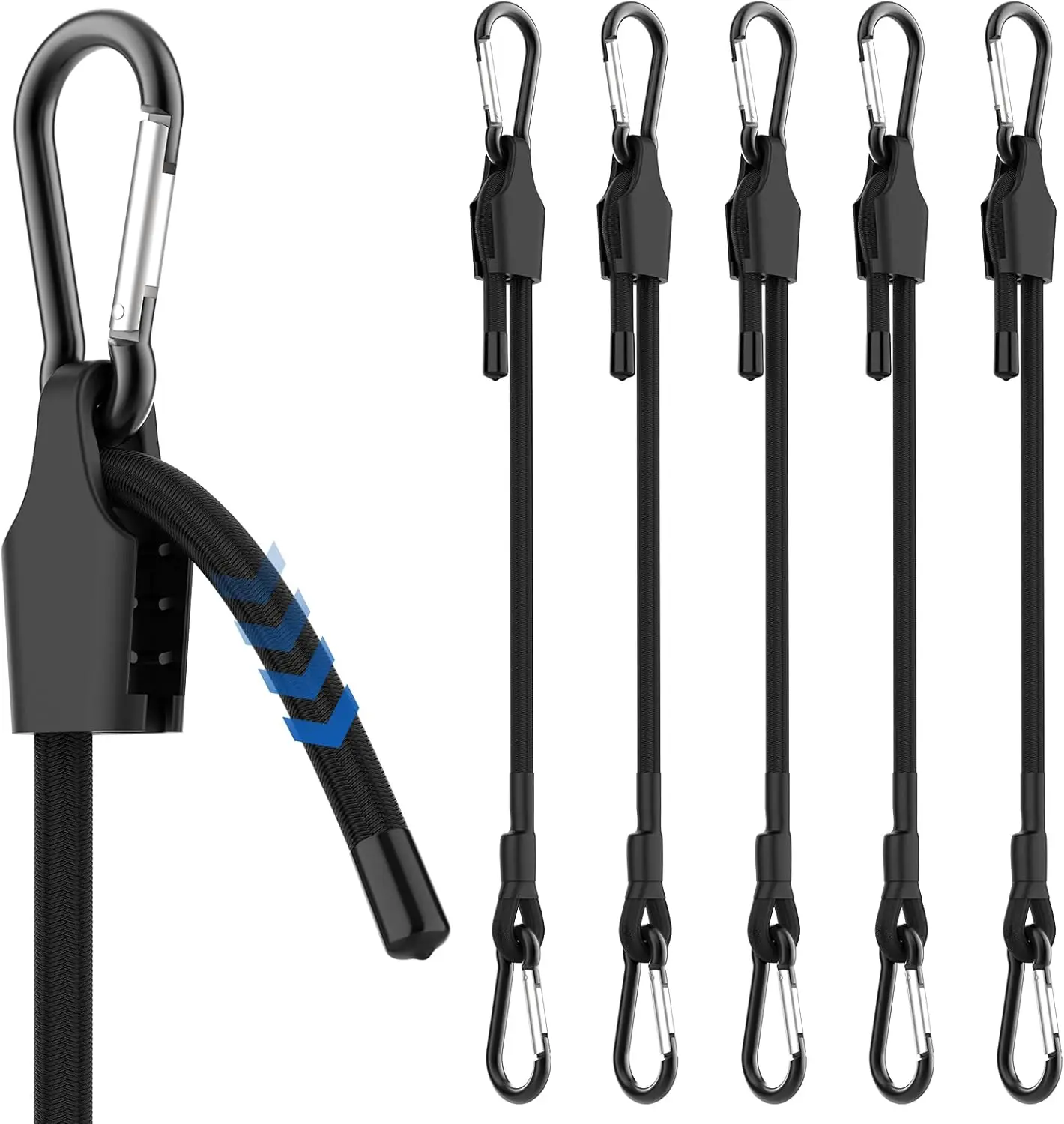 

6 шт. регулируемых эластичных ремней с крюками, 7-12 дюймов, сверхпрочные, для крепления грузов на велосипедах, грузовиках, для использования на открытом воздухе