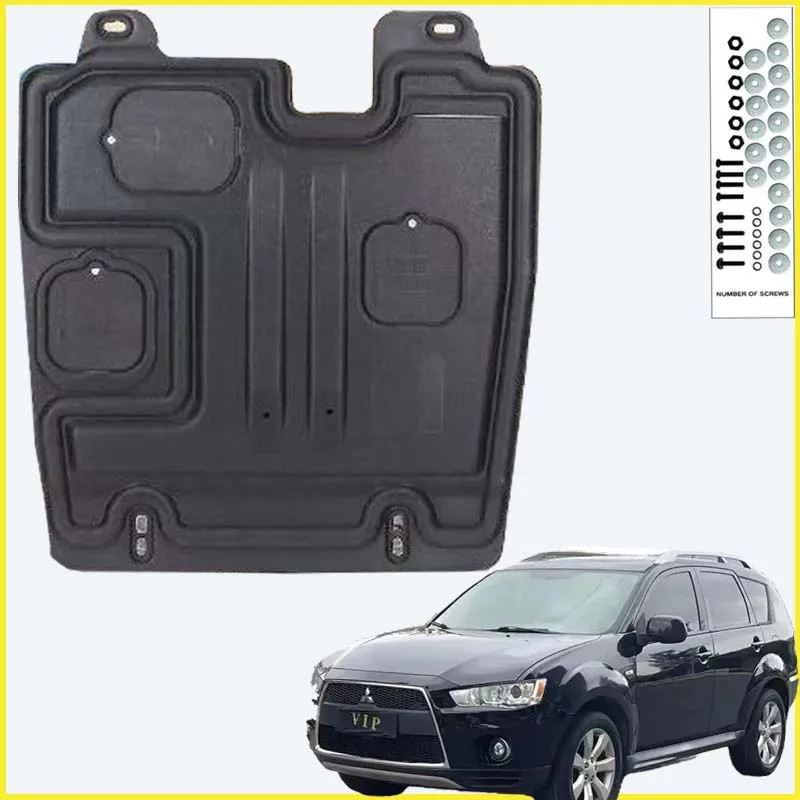 Protector de guardabarros para Mitsubishi Outlander 2010-2012, Protector de guardabarros negro para debajo de la placa del motor, Protector contra salpicaduras