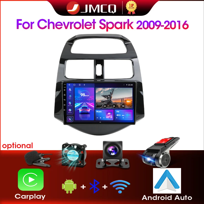 

JMCQ 2 Din Car Radio For Chevrolet Spark Beat Matiz Creative 2010-2014 Multimedia Player Android 11 4G GPS Navigation Carplay