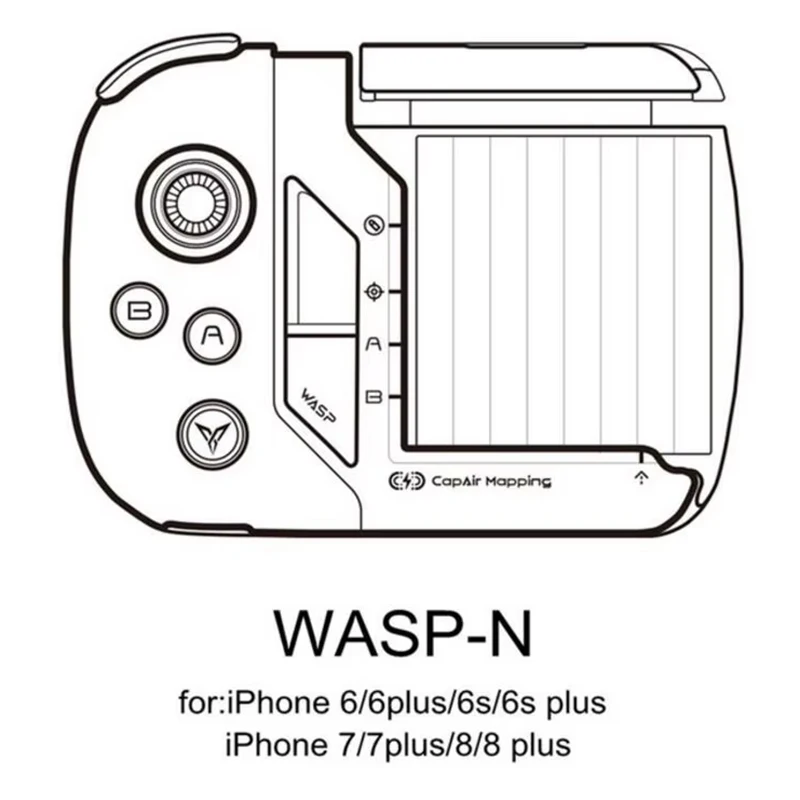Flydigi WASP-N 게임 핸들 무선 스마트 컨트롤러, iOS WASP N, 아이폰 6/6 플러스, 6S, 아이폰 7, 7 플러스, 아이폰 8 플러스용, 정품