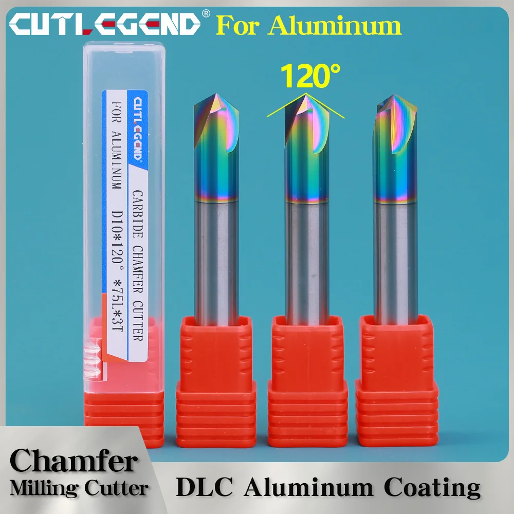 

CUTLEGEND 120° Degree CNC Chamfer Milling Cutter Carbide 3 4 5 6 8 10 12 16mm diameter Chamfering Mill Deburring Edges For AL