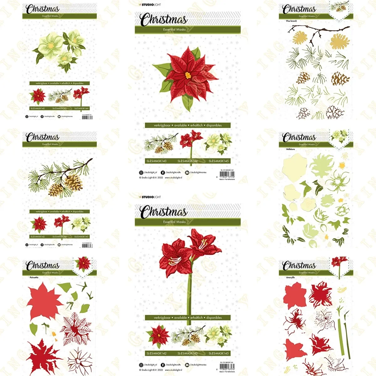 Flowers Poinsettia Pine Branch Amaryllis Helleborus New Metal Cutting Dies Stencils for Diy Scrapbooking Decorative Embossing