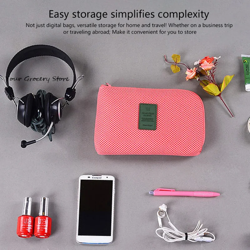 Digital Storage Bag USB Data Cable Organizer Earphone Wire Bag Simple Shockproof Travel Storage Bag Electronics Accessories