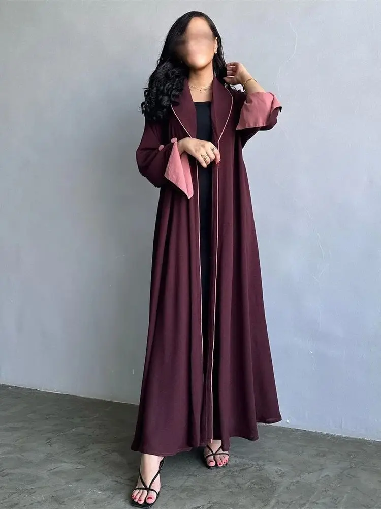 Eid Open Pleated Kimono Abaya Dubai Luxury 2024 Turkey Muslim Modest Dress Kebaya Islam Clothing For Women Robe Femme Musulmane