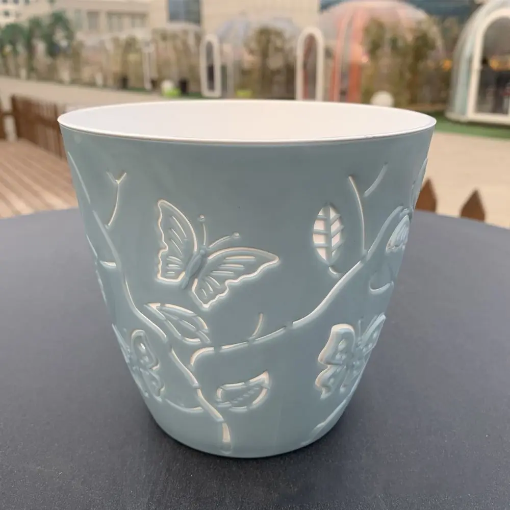 

3D Cartoon Butterfly Relief Flowerpot Colored Self-suction Succulent Flower Pot Plastic Plant Planter Courtyard