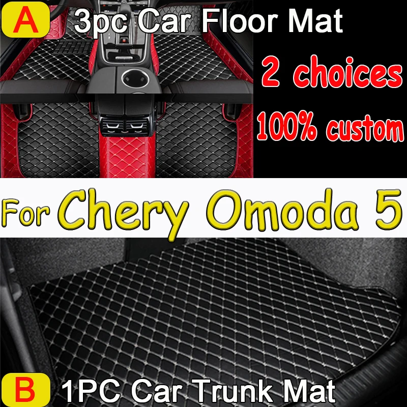 Luxury Car Floor Mats For Chirey Chery Omoda 5 C5 Fownix FX 2022 2023 2024 Waterproof Pads Car Carpet Floor Mats Car Accessories