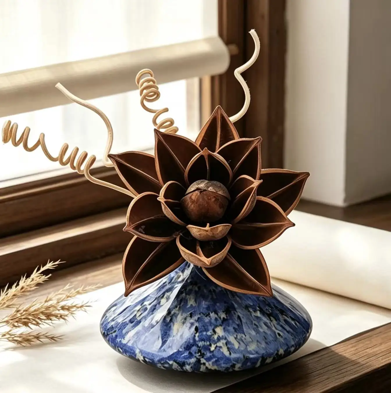 60ml Chinese-style Retro Flameless Essential Oil Diffuser for Tabletop Decoration.Long-lasting Fragrance In The Home Bedroom