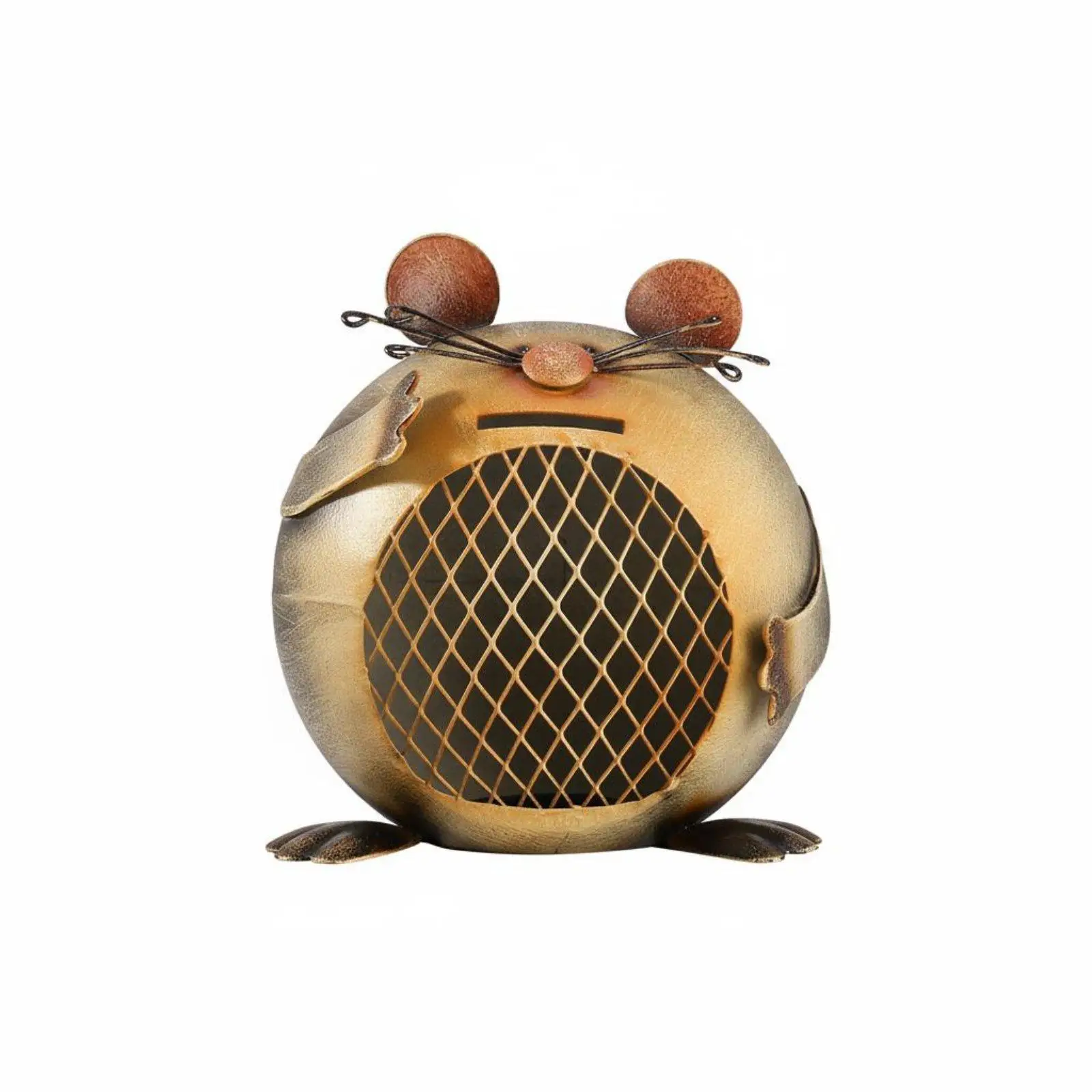 Cat Coin Bank Sturdy Iron Piggy Bank Mesh Money Storage Holder for Home Kids Learning Savings