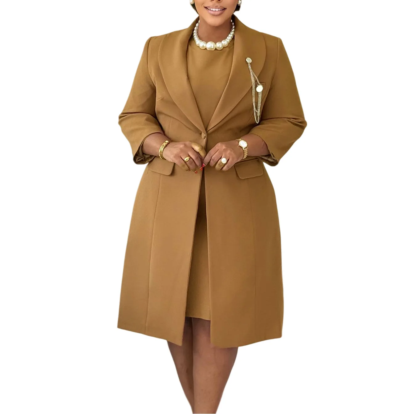 فساتين Dashiki الأفريقية لعام 2026 للنساء أنيقة للنساء الأفريقيات بأكمام طويلة للربيع والخريف من البوليستر للحفلات المسائية مع داخلي