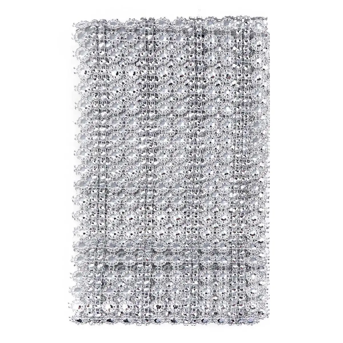 

Рулон кристаллической сетки «Подсолнух» 1 ярд, 16 рядов, в форме цветка, со стразами, гибкая, резанная лента для ваз, букетов, подставок для тортов