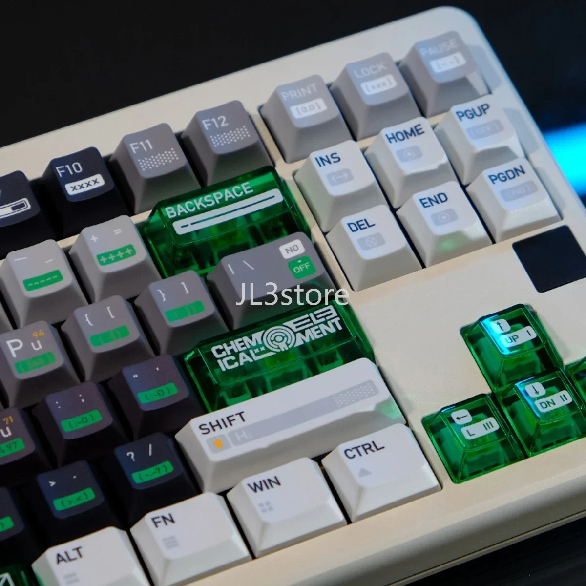 Theme PBT + PC Sublimation Original Machinery Keycap Customization Full Set of Green Transparent Supplement