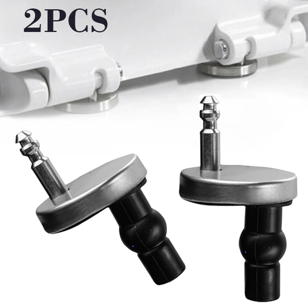 2pcs Toilet Seat Hinges 45mm Stainless Steel Top Close Soft Release Quick Fitting Heavy Duty Fix Hinge Replacement Hardware