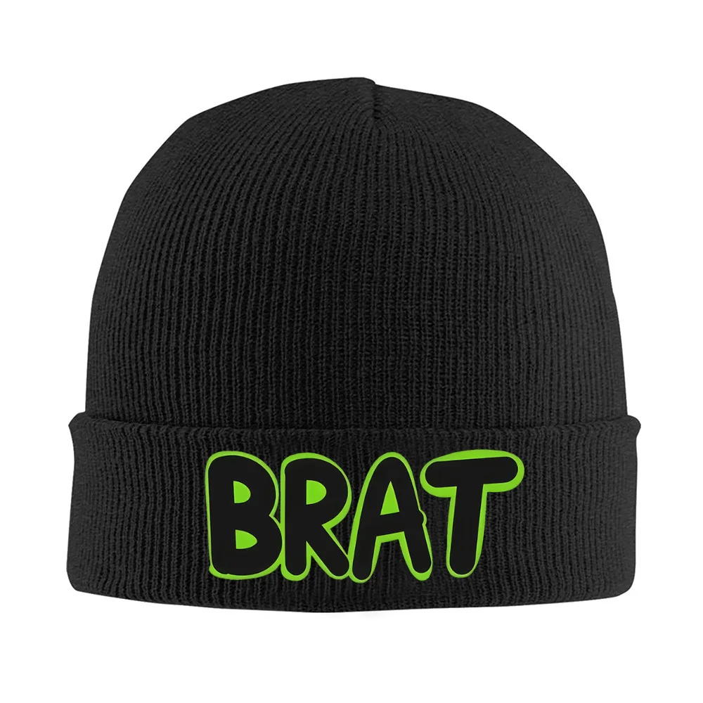 Bold ,neon outline font,simple design Men Women Unisex Knitted Hat Beanie Pullover Cap Winter Thermal Warm Christmas Outdoor Cyc