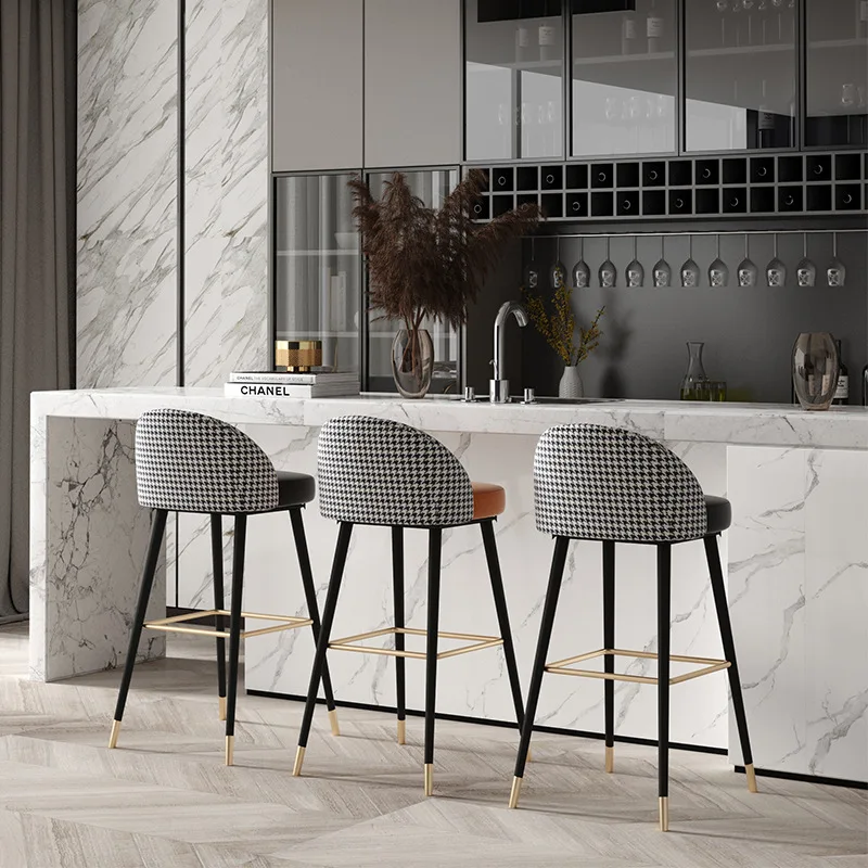 Nordic semplice luce di lusso casa sedia da bar sgabello alto sgabello alto sgabello moderno sedia da bar sedia da reception
