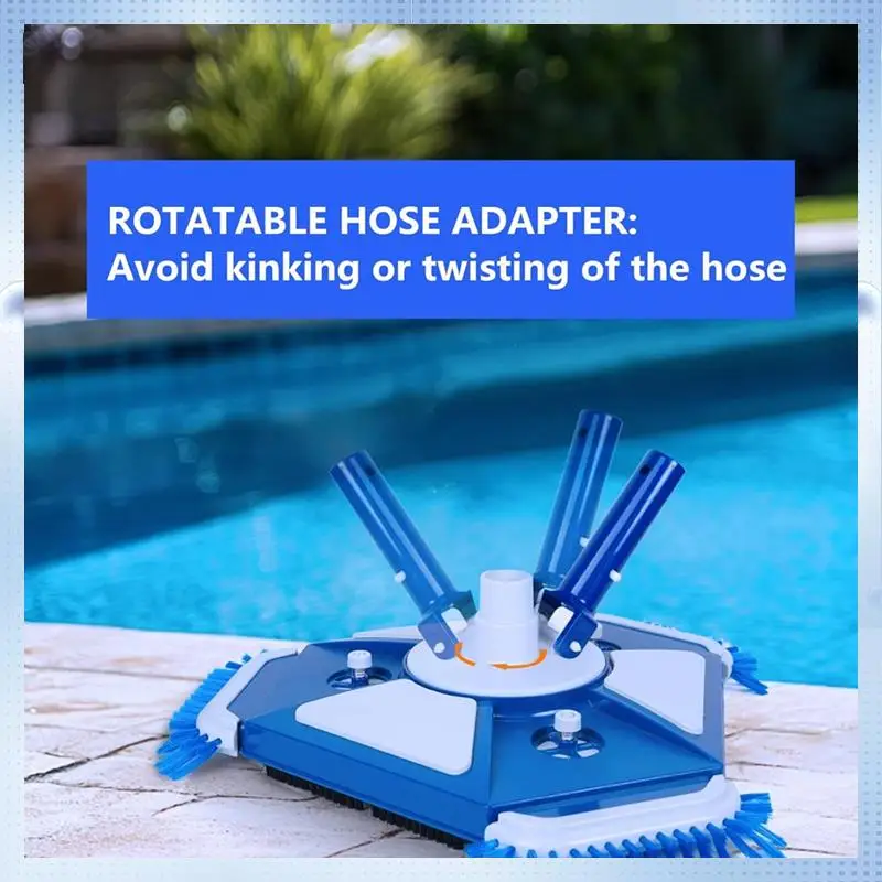 

AD-Enhanced Cleaning Pool Vacuum Head With Universal Side Brush & Rotatable Hose Adapter