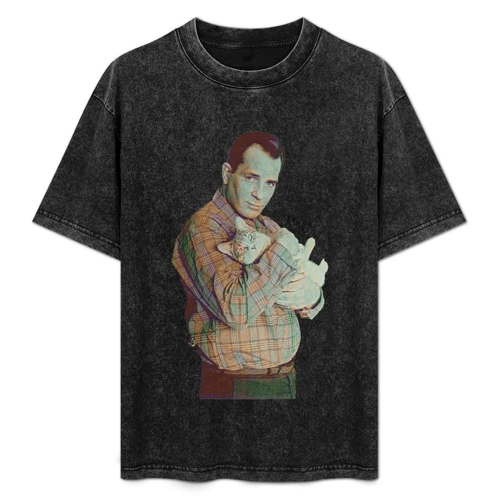 Jack Kerouac and His Cat T-Shirt graphic t shirts baggy shirts luxury t-shirt luxury clothing labubu sweat shirts, men