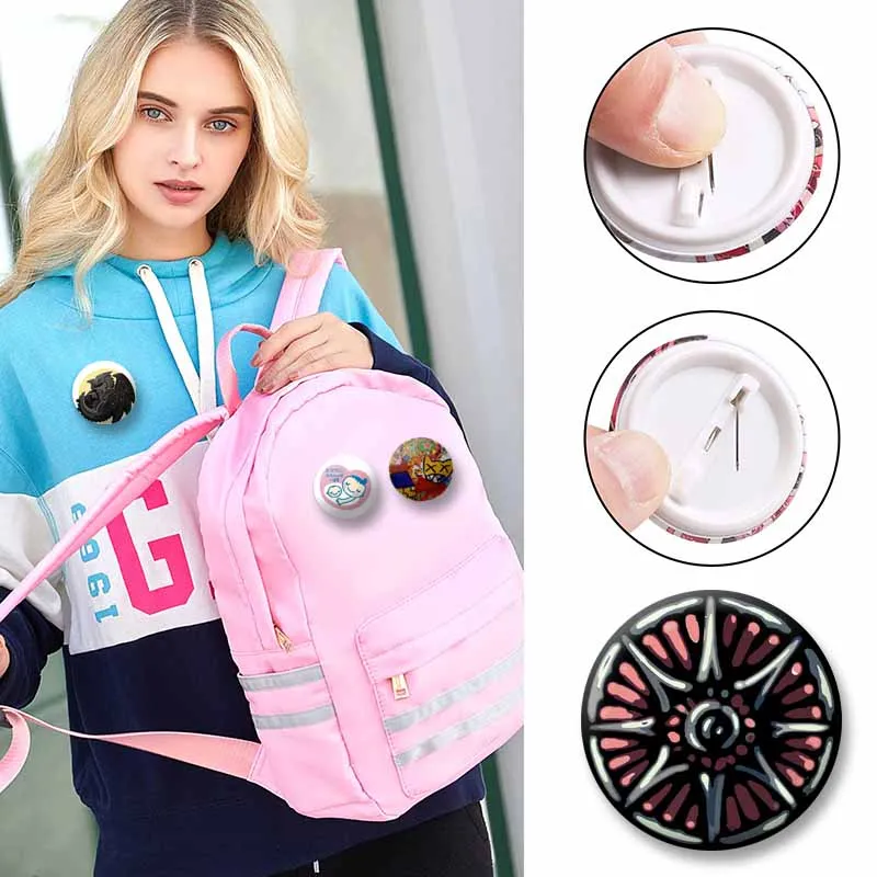 Hungry Caterpillar Pin Geometry Dash Difficulty Demon Faces Cartoon Badge Crative Funny Quotes Brooch on Bag Clothes Accessories