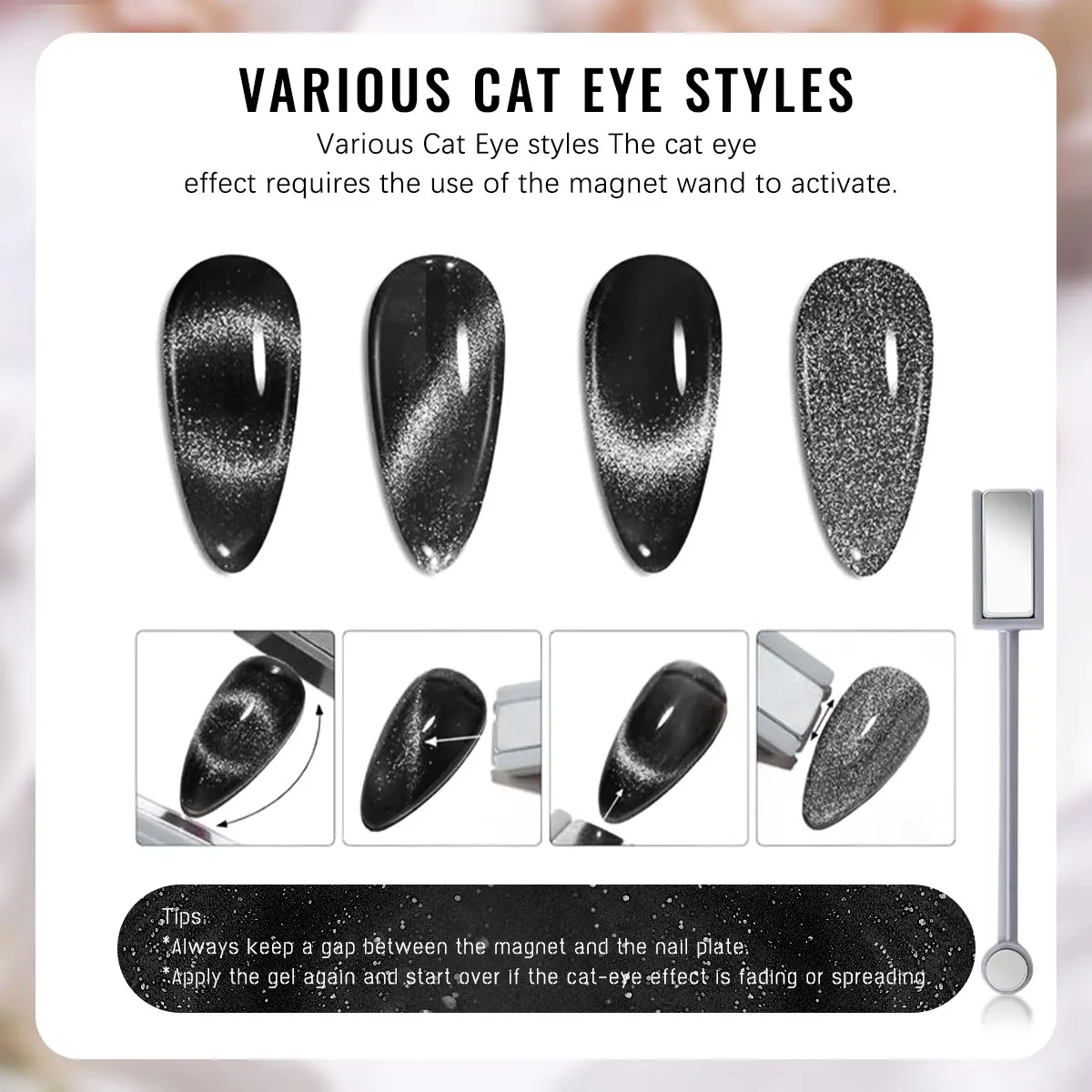 ชุดทาเล็บเจล Cat Eye GAVY 6 ชิ้น พร้อมเอฟเฟกต์โฮโลแกรม ต้องใช้ UV LED สําหรับการบ่ม ออกแบบมาเป็นพิเศษสําหรับผู้หญิง