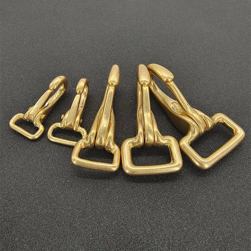 Brass Snap Hook Carabiner Trigger Clip Clasp Buckle For Bag Strap Halter Bridle Harness Dog Pet Leash Parts Keychain Accessories