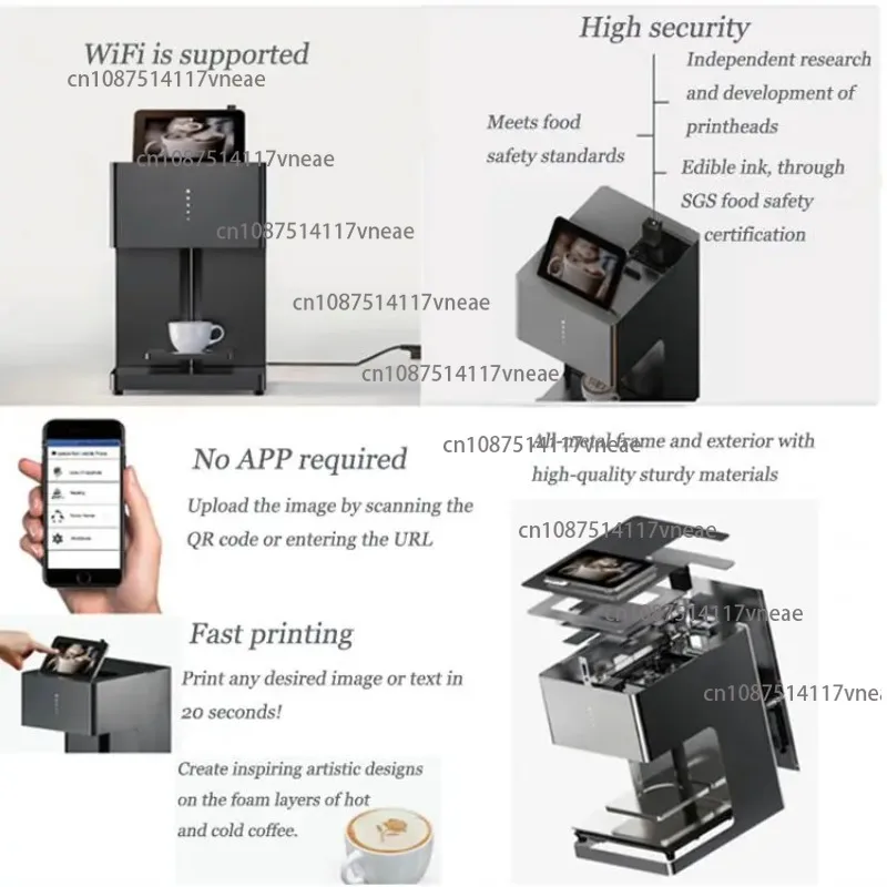 Versatile Intelligent Edible Selfie Photo Food Macarons Cake Chocolate Capuchino Coffee Printer Latte Art