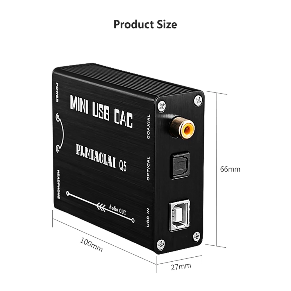 Q5 dekoder Audio OTG PCM2704, kartu suara USB eksternal komputer untuk RCA Audio/serat/koaksial Output sinyal Digital