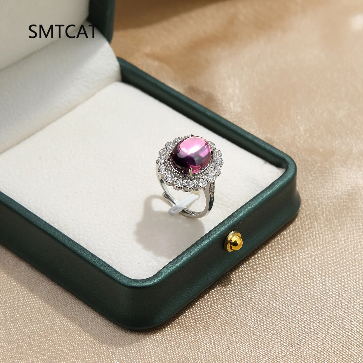 

Oval Cut Natural Amethyst 925 Sterling Silver Luxury Purple Tanzanite Adjustable Ring for Women Statement Gemstone Jewelry Anel