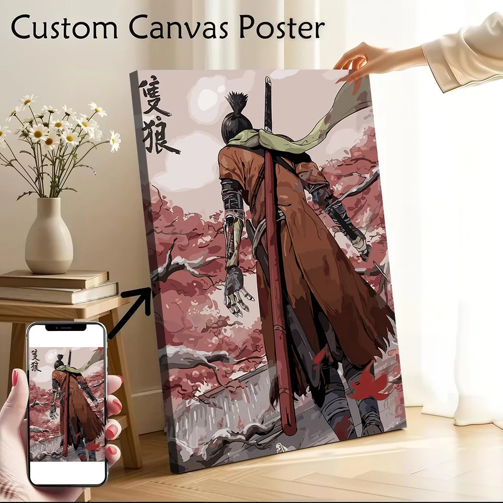 Sekiro Canvas Wall Art Poster Custom Photo Print Modern Painting for Fans Home and Decoration Bedroom Decorative Paintings Room