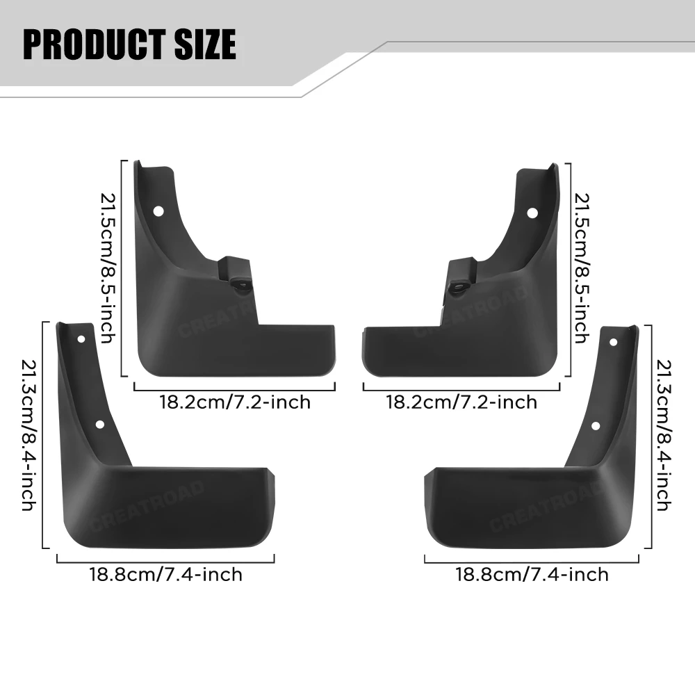 Custom Fit 4PCS Mud Flaps for Toyota Yaris 2014 2015 2016 2017 2018 2019 No Drilling Splash Guards Car Fender Accessories