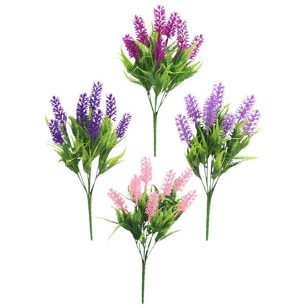 

4Pcs Plastic Lavender Flower Emulation Lavender Decor Portable Festival Accessory Joyful Party Decoration Festival Home Decor