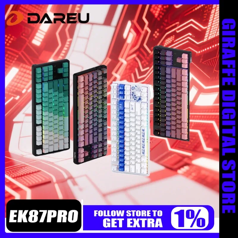 

DAREU EK87PRO Mechanical Keyboard Wireless 3 Mode New Gasket Structure Ceramic Keycap Mechanical Keyboard Customized Giving Gift