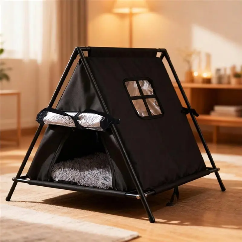J1UL1N Stray Cat Shelter Outdoor House Insulated Waterproof Triangular Design For Winter For Patio Balcony Backyard Garden Park