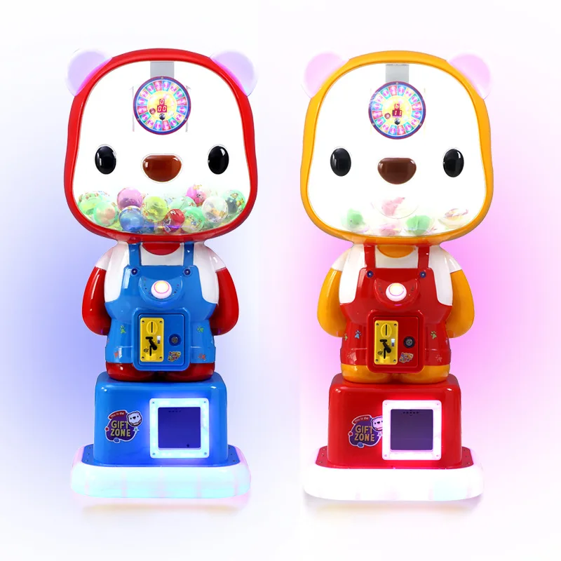 Capsule Toys Bouncy Ball Dispenser Gumball Candy Vending Machine for Kids Bear Gacha Machine