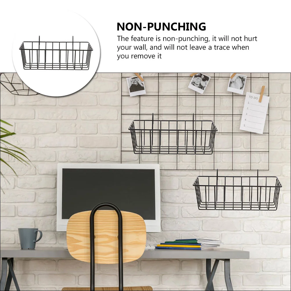 Wall Hanging Storage Rack Small Wire Basket Shower Multifunction Household Kitchen Iron Bathroom Toiletries Wrought Organizer