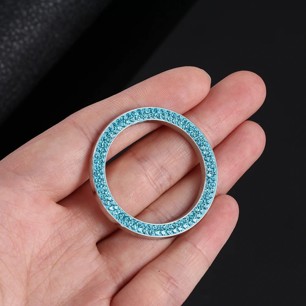 Start Switch Rhinestone Diamond Decorative Accessories Diamond Ring Stop Ignition Push Button Switch Cover One-Key Engine Start