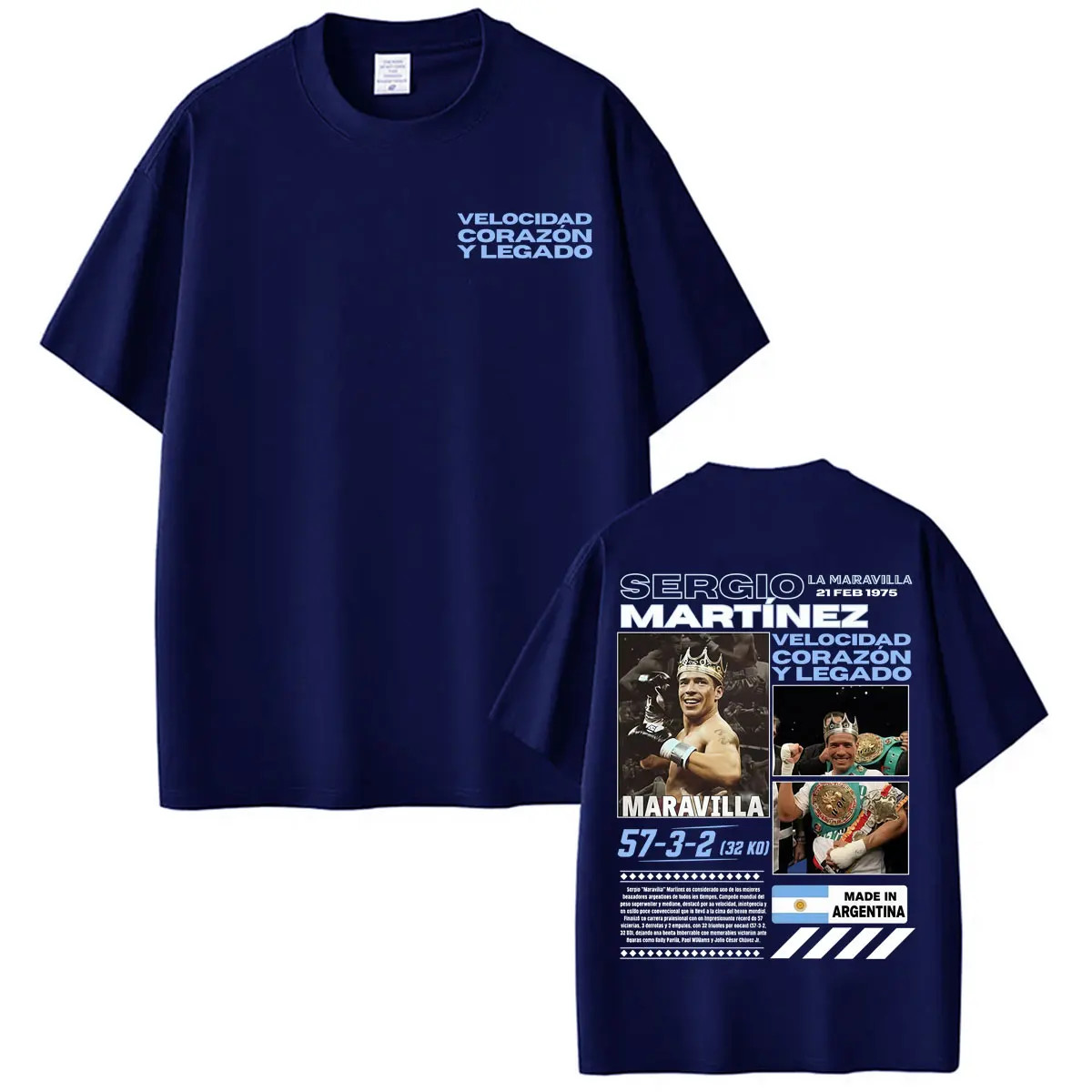 Limited Maravilla Sergio Martinez Graphics T Shirts Men's Clothing Fashion Vintage T-shirt Casual 100% Cotton Oversized T-shirts