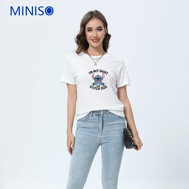 

Short T-Shirt Comfortable Clothing Disney Mickey Creative Print Fashion 2025 Women New Summer Sleeve Suit Athleisure Trend Tops
