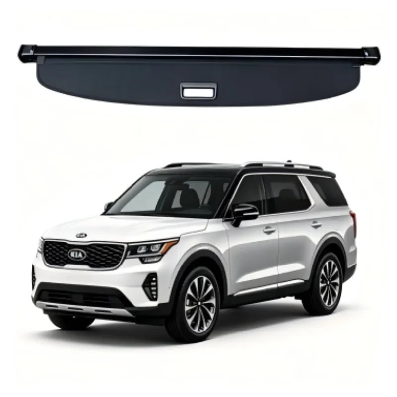 Car Trunk Cargo Cover, Rear Parcel Shelf Shade Shield, Luggage Privacy Blind for KIA Telluride