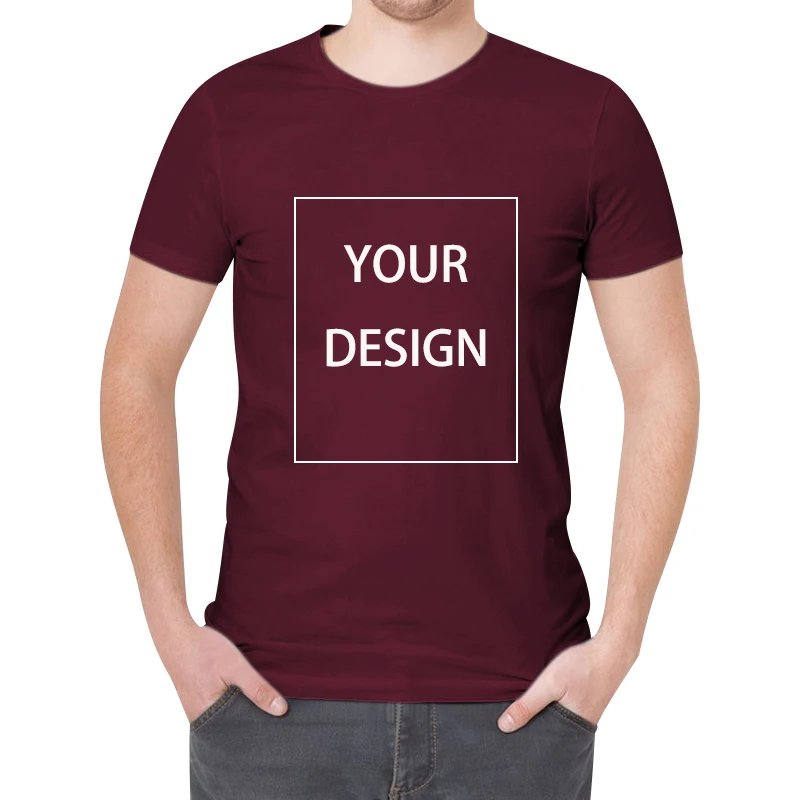 Personalized MenT-shirts Customize Round Neck Short Sleeve Shirt Solid Color DIY Your Logo Shirt Fashion Premium Gifts Men Tops